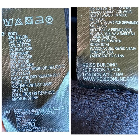 Reiss Carly Dark Blue (Night Navy) Fit and Flare Retro Knit Skirt Womens Sz 6 - Picture 7 of 8